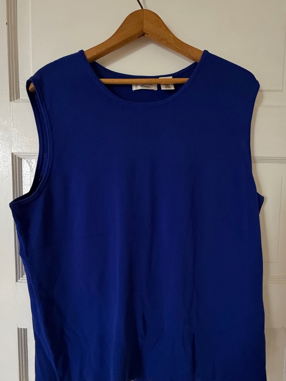 Laura Ashley Woman Blue Knit Tank Top Sleeveless Blouse Plus Size 2X